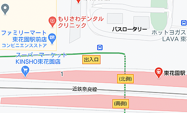 東大阪市の歯医者へのアクセスマップ